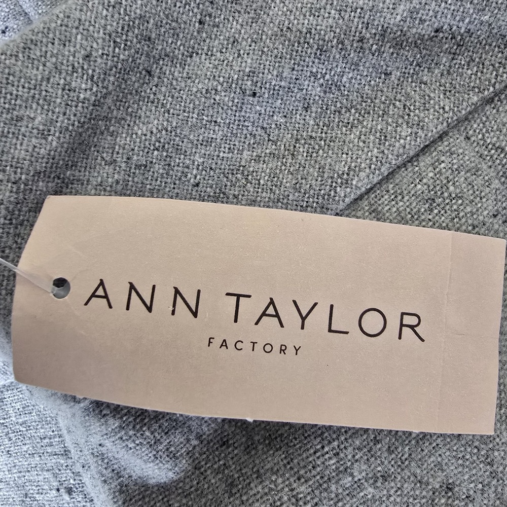NEW Ann Taylor Dress Pants Womens 4 Petite Gray Wool Blend Lined Trouser Preppy - Picture 9 of 13